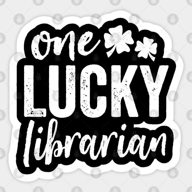 One Lucky Librarian Sticker by DetourShirts